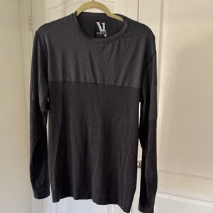 Vuori Black Long Sleeve Crew with Subtle Panel